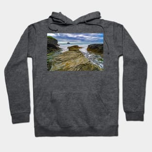 Trebarwith Strand at High Tide, Cornwall Hoodie